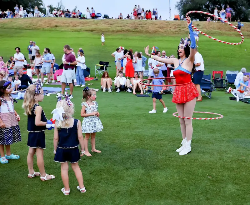 Hula Hooping for children at a festival
